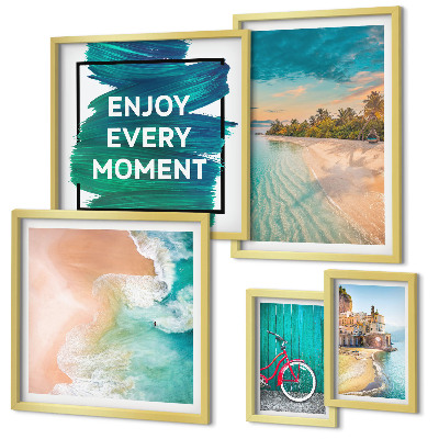 Set of 5 wall art pieces Holiday atmosphere