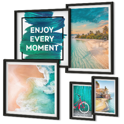 Set of 5 wall art pieces Holiday atmosphere