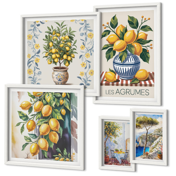 Gallery wall Mediterranean-style citrus