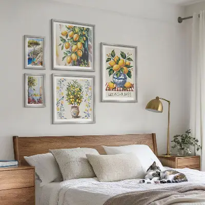 Mediterranean citrus gallery wall art citrus themed wall gallery print