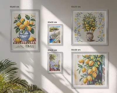 Mediterranean citrus gallery wall art citrus themed wall gallery print