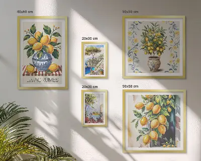 Mediterranean citrus gallery wall art citrus themed wall gallery print