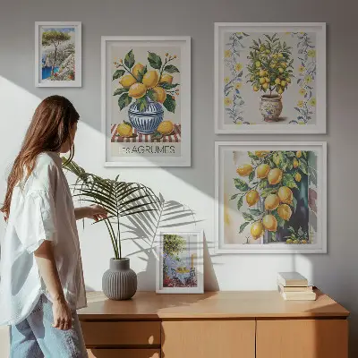 Mediterranean citrus gallery wall art citrus themed wall gallery print