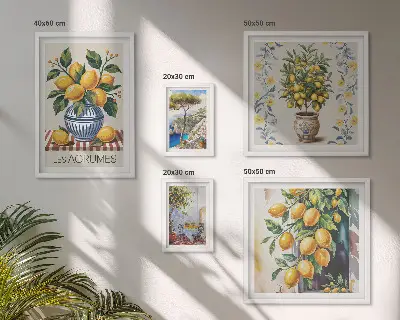 Mediterranean citrus gallery wall art citrus themed wall gallery print