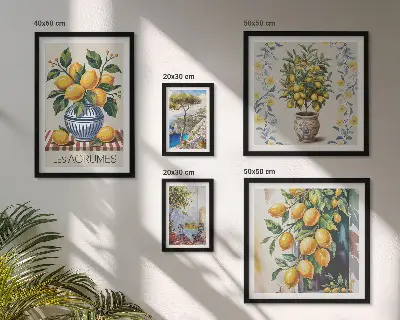Mediterranean citrus gallery wall art citrus themed wall gallery print