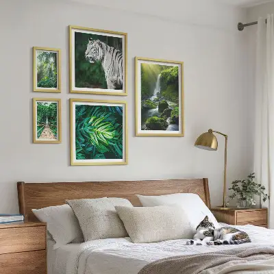 Framed photo set with tropical nature landscapes