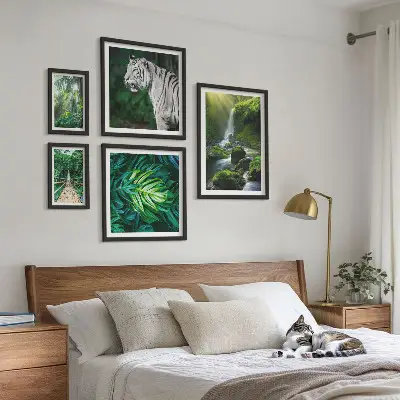 Framed photo set with tropical nature landscapes