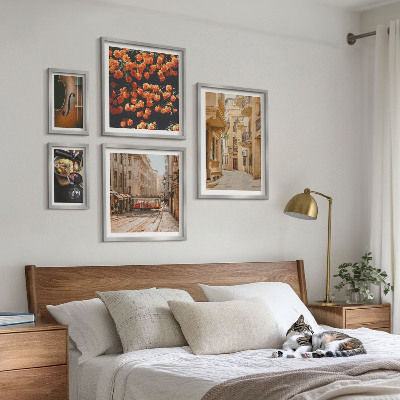 Set of 5 wall art pieces Charming streets of flavors