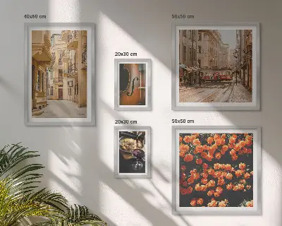 Charming streets of flavors wall art set of 5 pieces