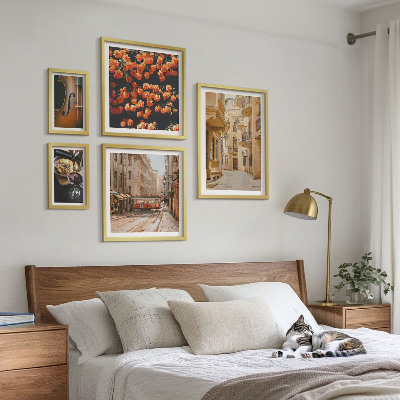 Set of 5 wall art pieces Charming streets of flavors
