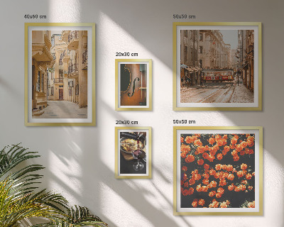 Set of 5 wall art pieces Charming streets of flavors