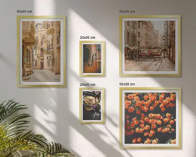 Charming streets of flavors wall art set of 5 pieces