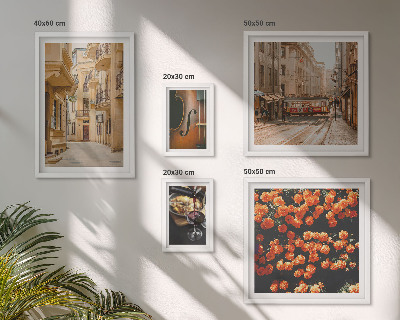 Set of 5 wall art pieces Charming streets of flavors