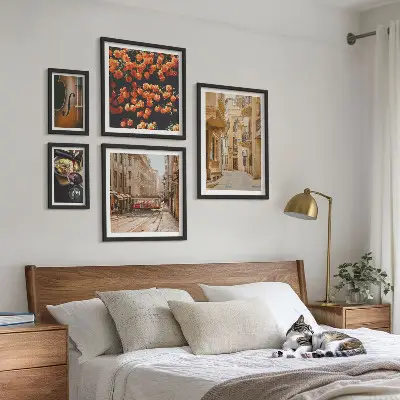 Charming streets of flavors wall art set of 5 pieces