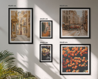 Set of 5 wall art pieces Charming streets of flavors