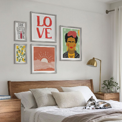 Gallery wall Boho style flowers woman