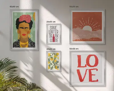 Boho style flowers woman gallery wall 