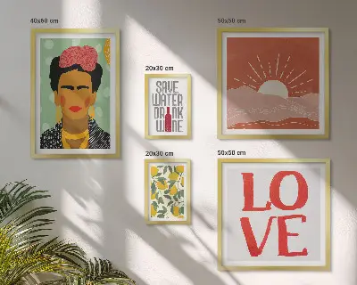 Boho style flowers woman gallery wall 
