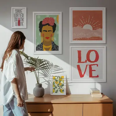 Boho style flowers woman gallery wall 