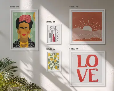 Boho style flowers woman gallery wall 