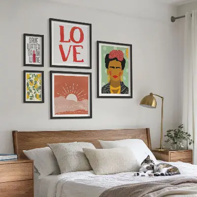 Boho style flowers woman gallery wall 