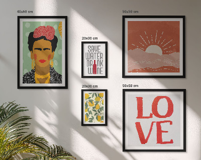 Gallery wall Boho style flowers woman