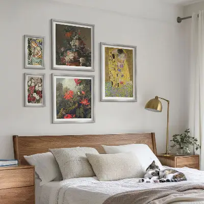 Floral art compositions framed photo set