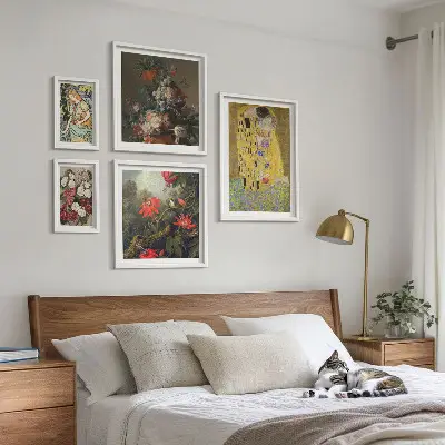 Floral art compositions framed photo set