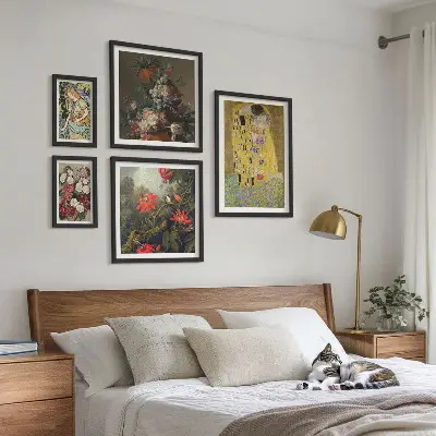 Floral art compositions framed photo set