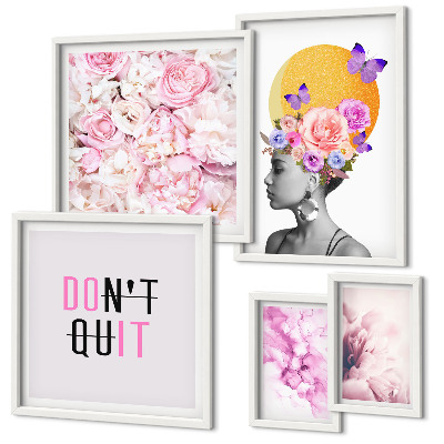 Gallery wall Floral motifs with a woman