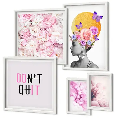 Floral wall art with woman gallery wall decor