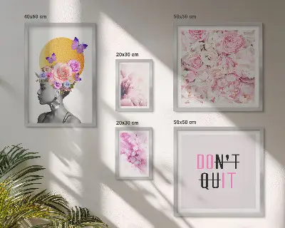 Floral wall art with woman gallery wall decor