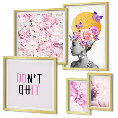 Floral wall art with woman gallery wall decor