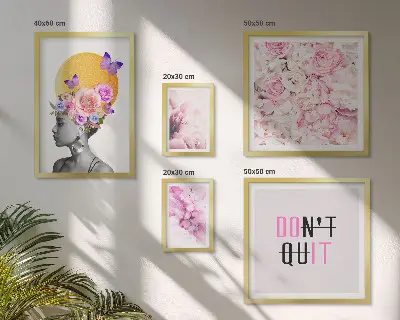 Floral wall art with woman gallery wall decor