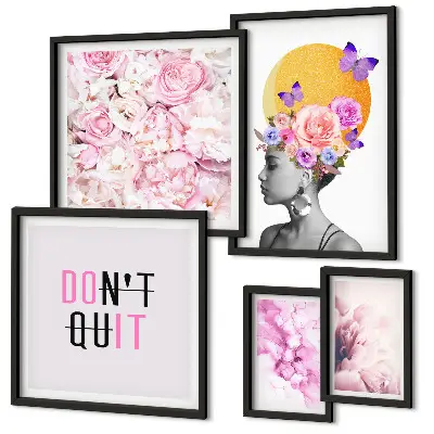 Floral wall art with woman gallery wall decor