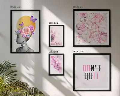 Floral wall art with woman gallery wall decor