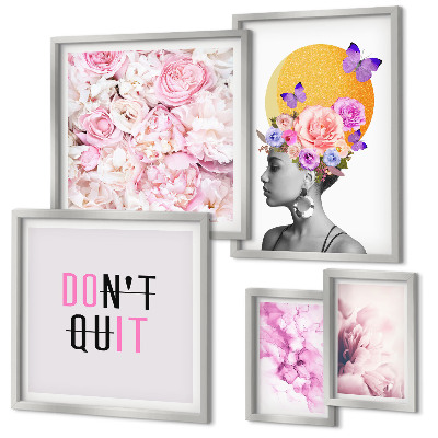Gallery wall Floral motifs with a woman