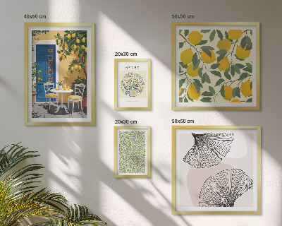 Set of 5 wall art pieces Stylish plant motifs