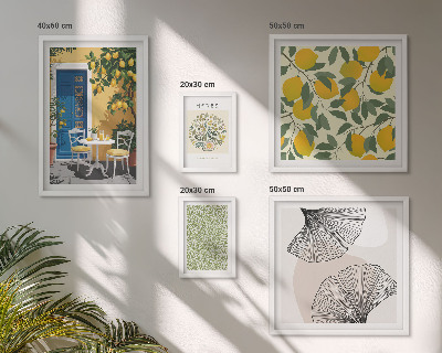Set of 5 wall art pieces Stylish plant motifs
