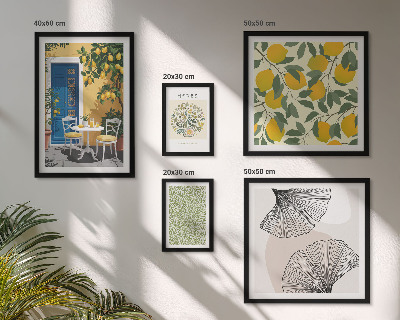 Set of 5 wall art pieces Stylish plant motifs