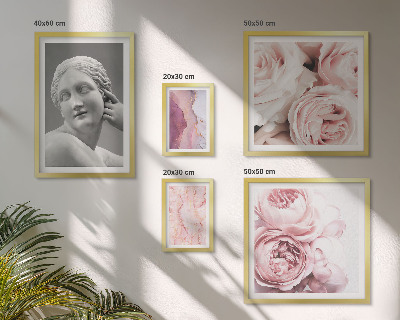 Framed photo set Classical floral sculptures