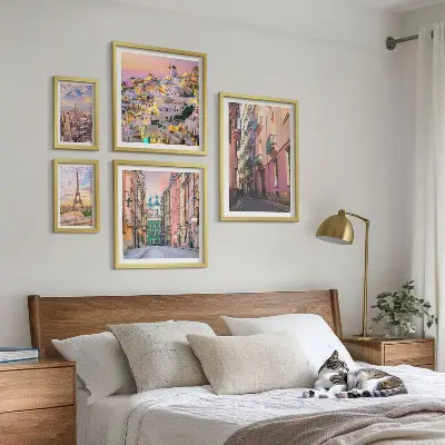 Charming European Cities Wall Art set of 5 pieces