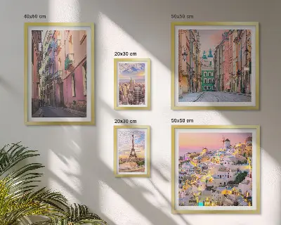 Charming European Cities Wall Art set of 5 pieces