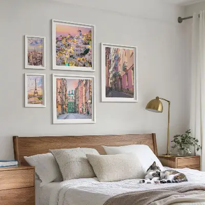 Charming European Cities Wall Art set of 5 pieces