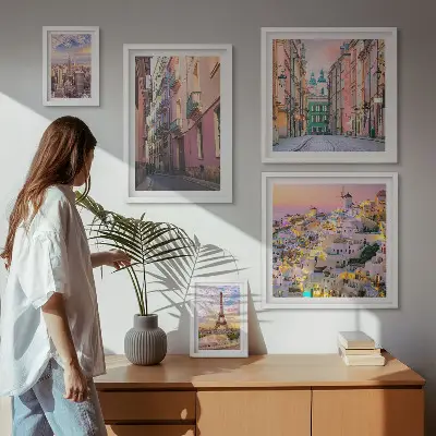 Charming European Cities Wall Art set of 5 pieces