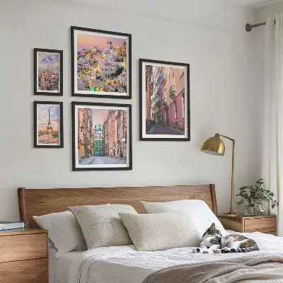 Charming European Cities Wall Art set of 5 pieces