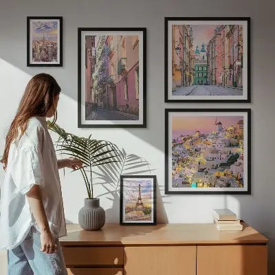 Charming European Cities Wall Art set of 5 pieces