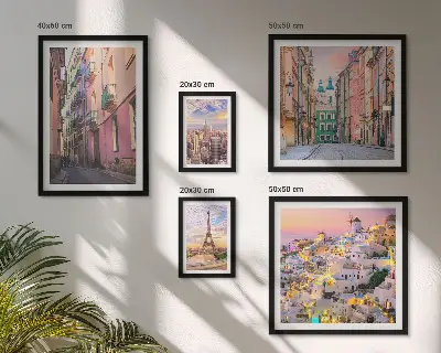 Charming European Cities Wall Art set of 5 pieces