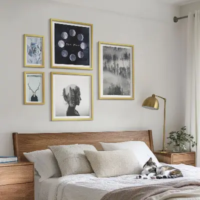 Framed photo set with natural forest space motifs