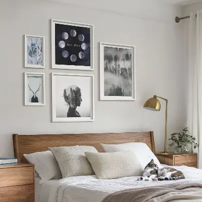 Framed photo set with natural forest space motifs